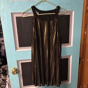 Torrid Chic Black and Gold Striped Blouse 1X